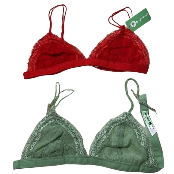♥️HONEYDEW♥️2 Pack Triangle Eyelash Bralette Size (L) - Picture 2 of 11